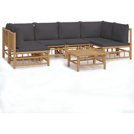 Maison Exclusive - 7-tlg. Garten-Lounge-Set mit Dunkelgrauen Kiss