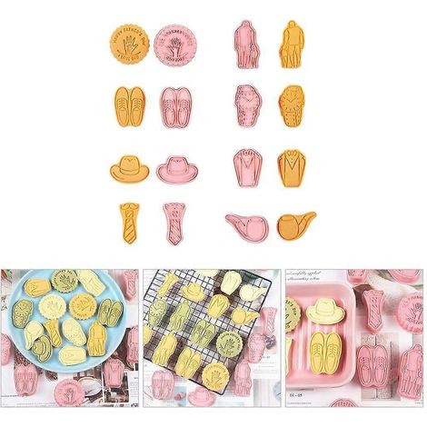 8 moules à biscuits, emporte-pièces pour la fête des pères, moules à fondant (1/4)
