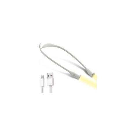 Lámpara de lectura para el cuello, lámpara de lectura LED recargable, luz de brazo ajustable de 3 colores para leer, tejer, coser, acampar, correr, cable USB incluido - Crezuo