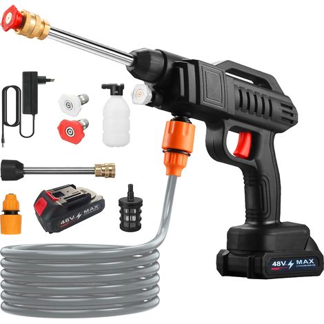 Nettoyeur haute pression sans fil 50 bars 1500W compatible batterie Makita 21V, pistolet de lavage portable pour voiture, terrasse et jardin (1/5)