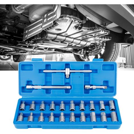 23-teiliges Set 3/8-Zoll-Ölablassschrauben-Hülsenschlüssel-Ausbausatz Autoreparaturwerkzeug (1/5)