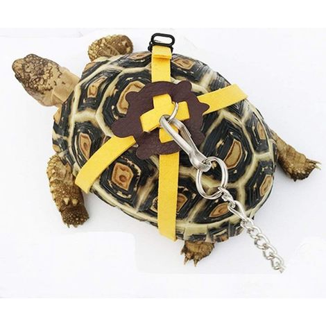 Sangle de poitrine de traction réglable pour tortue, en cuir souple, issue de la corde de marche pour tortue (jaune) (1/5)