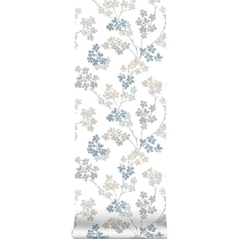 Superfresco Easy - Vliestapete Bailey - Blumen - Blau/Grau - 10m x 52cm