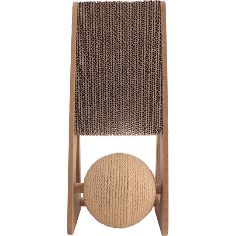 Griffoir pour chat avec structure stable protégeant les meubles, grand tapis à griffer avec balle pour l'intérieur de la maison (1/5)