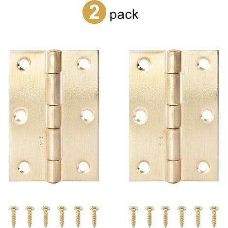 (Golden 75,5 mm, lot de 2) Charnières en acier inoxydable (2 pièces), pliables à 270°, noires, petites, pour portes de placards, meubles de cuisine et boîtes en bois. (1/5)