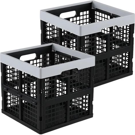 Boîte pliante de 36 l avec anse - 33 x 33 x 33 cm - Pliable et stable (1/4)