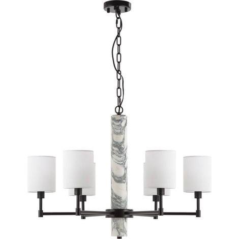 Suspension en marbre et métal noir - naturel et noir (1/3)