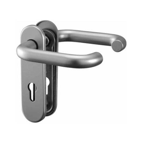 Drückergarnitur PZ FS Panik Kurzschild Aluminium silber Nr.5083