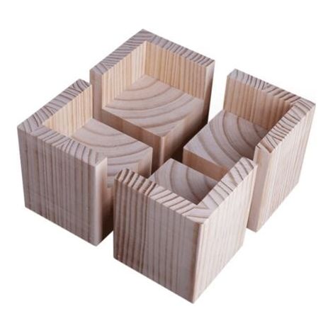 Ensemble de 4 rehausseurs de lit, ascenseurs en bois pour meubles lourds (1/4)