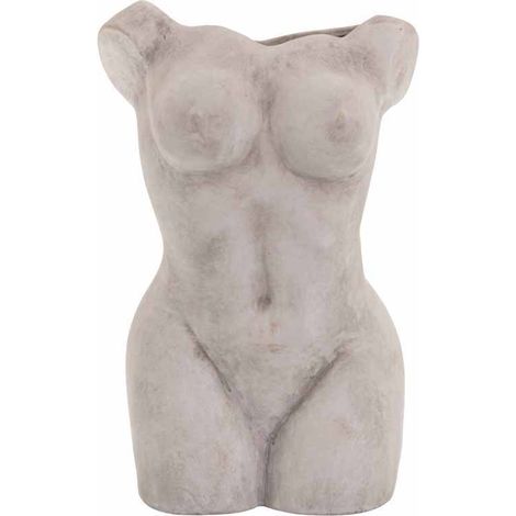 Female Figure Vase - Ceramic - L25 x W21 x H39 cm - Stone