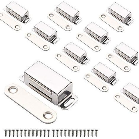 Schrankmagnete, magnetische Edelstahlclips für Küchen-, Badezimmer- und Schranktüren (10 Stück)
