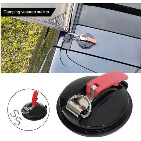 Pare-soleil,1-2 pièces Ventouse D'ancrage Avec crochet en S Attache Bâche De Camping Accessoires Auto Auvent - Type Gris foncé (1/3)