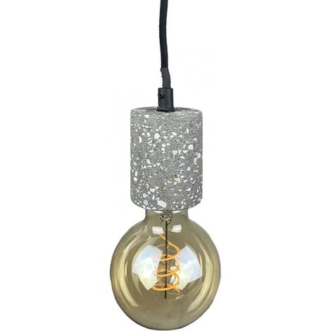 Suspension lumineuse ajustable en terrazzo ciment gris - CALO 5140 (1/5)
