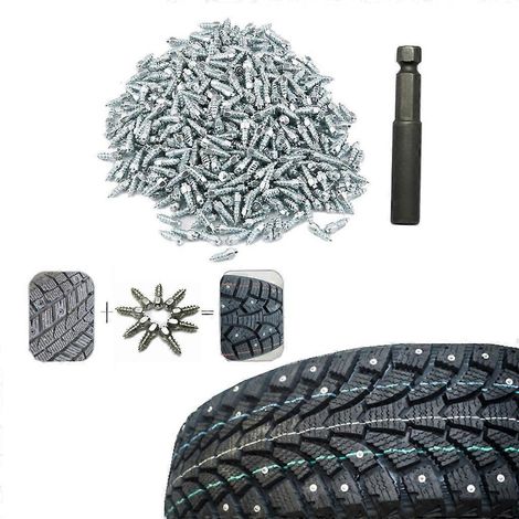 100 clous antidérapants à vis pour pneus de voiture, SUV et quad, pointes pour pneus neige, 9 mm, 12 mm - 4 x 12 mm (1/4)