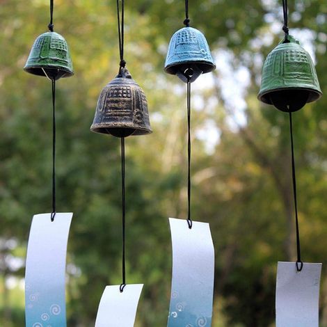 Ensemble de carillons éoliens japonais - 3 cloches en fonte du Sud (1/5)
