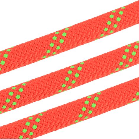 Corde d'escalade 120cm avec mousqueton de sécurité, longe anti-chute pour alpinisme et survie, sangle orange résistante.