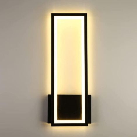 GOECO 16W Moderne LED-Wandleuchte aus schwarzem Acryl, Innenbeleuchtung für Wohnzimmer, Warmweiß 3000K, Elegante Wandbeleuchtung (1/5)
