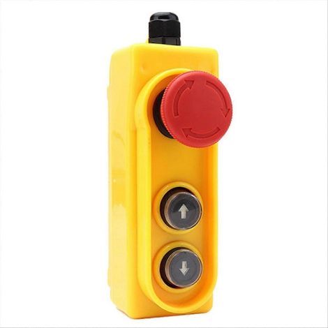 Boîtier de commande étanche pour palan électrique 2,2 kW avec bouton d'arrêt d'urgence et interrupteur d'arrêt d'urgence intégré, 220 V. (1/5)
