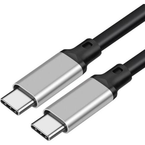 Câble photo,Câble USB 100 Gen 2 3.2 W PD 5A 4K - 60Hz, 20Gbps usc-c mâle à mâle, synchronisation de données, pour - Silver PVC-0.2M