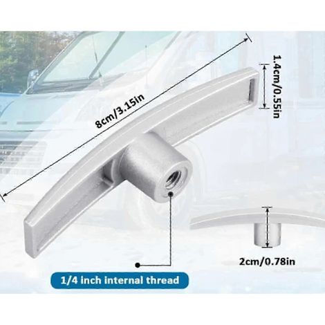 Deux poignées de vanne de vidange T1003-6MN pour VR, remplaçant les poignées en T de vanne de vidange Camco Valterra pour VR, adaptées aux vannes à guillotine de 1 1/2 pouce et 3 pouces, version 0909. (1/4)