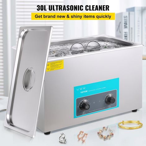 Nettoyeur à Ultrasons 30 L avec Chauffage et Minuterie pour Bijoux Montres (1/5)
