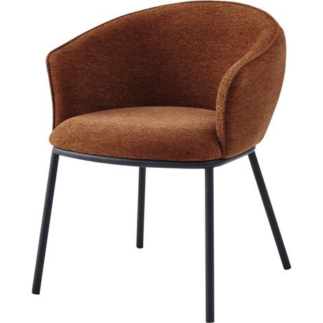 ALVIN-Fauteuil de table en tissu Luxury Terracotta (1/5)