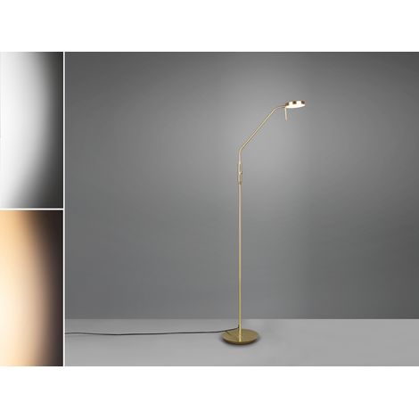 LED Stehleuchte MONZA dimmbar mit Flexarm, Höhe 145cm, Messing (1/5)