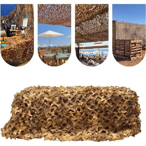 Voile d'ombrage camouflage 1.5x3m – Tissu polyester 150D léger et séchage rapide – Résistant aux intempéries et UV – Pour camping et extérieur (1/5)