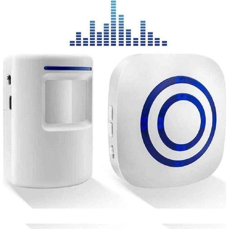 Wireless Electric Doorbell Kit with 1 Receiver and 1 PIR Motion Sensor, Visitor Security Alarm (1/5)