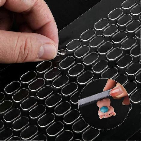 480pcs Clear Sticky Adhesive, Removable Double-Sided Gel Adhesive for Mounting Photos and Posters, Museum Adhesive (1/5)