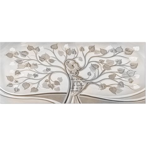 Lupia - Quadro Moderno Canvas Prime AMORE e famiglia Stampa su Tela 38x90 cm, tema albero della vita con testo decorativo, Arte Digitale Alta Risoluzione da Parete per Casa, capezzale