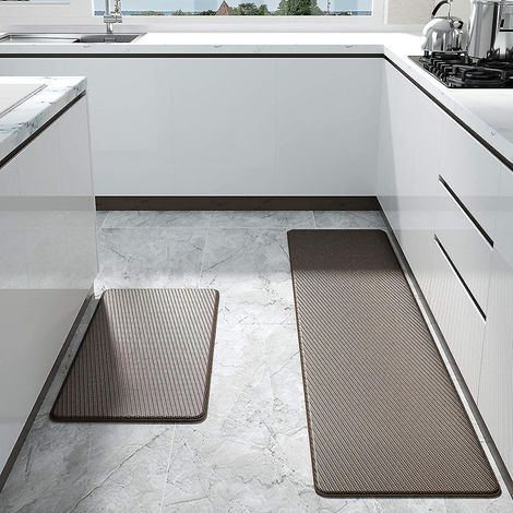 Tapis de cuisine antidérapant imperméable, moquette épaisse anti-fatigue pour sol, coussin confortable et antidérapant (1/2)
