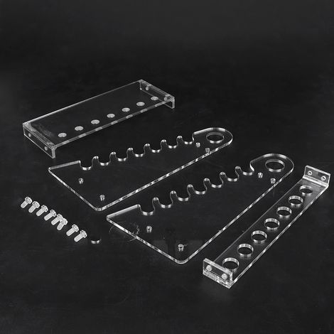 Porte-pipette en verre organique, support trapézoïdal avec trou de 1,5 cm pour éprouvettes (1/5)