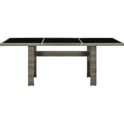 Maison Exclusive - Gartentisch Braun Poly Rattan und Hartglas