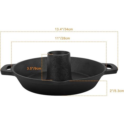 Support Rôtir Poulet en Fonte pour Barbecue, Cocotte pour Poulet au Barbecue Ø 28 cm, Accessoires pour Weber et Kamado Barbecue (1/5)