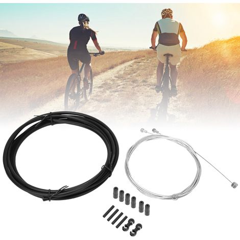 Ensemble de Câbles et Gaines pour Freins et Dérailleurs de Vélo - Kit d'Accessoires en Noir