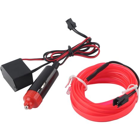 Ruban lumineux décoratif voiture intérieur LED EL lampe froide modification auto 4 mètres rose (1/5)