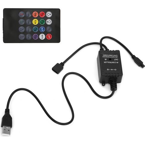 5V 20-Tasten-Musikcontroller mit USB-Fernbedienung und RGB-Controller für 5050/3528 LED-Streifen (1/5)