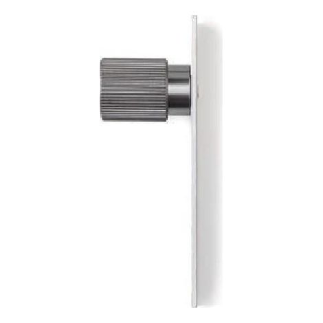 POMO ALUMINIO MODELO ARPA PLATE CON PLACA ACABADOS DISPONIBLES EFECTO INOX, NEGRO CEPILLADO Y LATON CEPILLADO