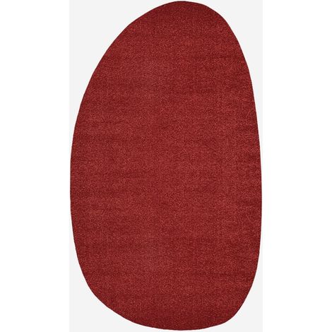 Tapis frisée uni rouge antiallergique Milano stone ROS101
