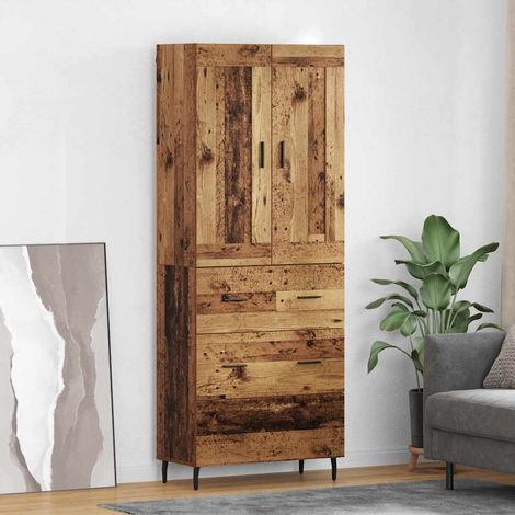 Highboard mit Schubladen 2 pcs Altholz Holzwerkstoff