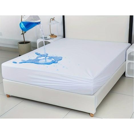 Protège-Matelas imperméable King Size - Protège-Matelas King ajusté 40 cm de Profondeur - Hypoallergénique et Silencieux - Protège-Matelas King imperméable 150+200+40 cm (1/5)