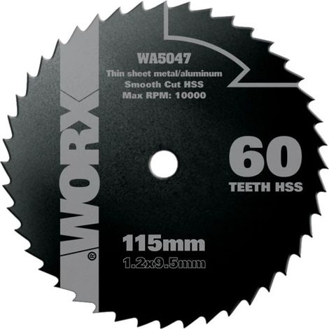 worx - disco da taglio universale hss 60 denti 115mm "wa5047".