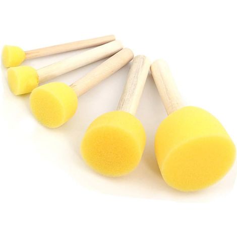 Ensemble de 5 pinceaux éponges ronds pratiques pour la peinture, outils de peinture pour enfants et loisirs créatifs (1/3)