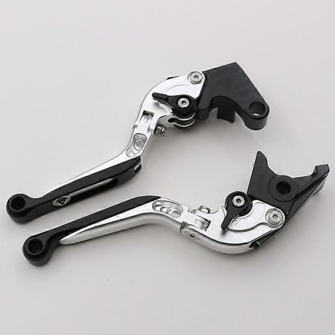 POUR MOTO YAMAHA FZ1 FAXER, GUIDON DE FREIN MODIFIÉ, POIGNÉE D'EMBRAYAGE, LEVIER DE KLAXON EN ALLIAGE D'ALUMINIUM ( argent 3) (1/5)