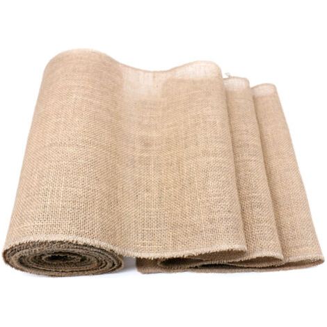 Chemin de Table Toile de Jute 30cmx10M Chemin de Table Jute Bords Cousus pour Mariage Festival Fête Décorations
