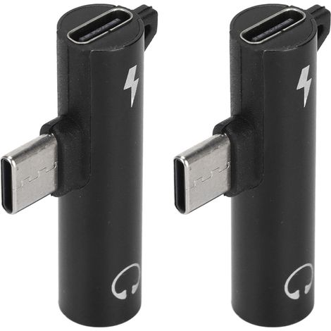 Adaptateur USB-C Jack 3.5mm avec Charge Rapide, Compatible Smartphone Tablette, Design Compact Noir (1/5)