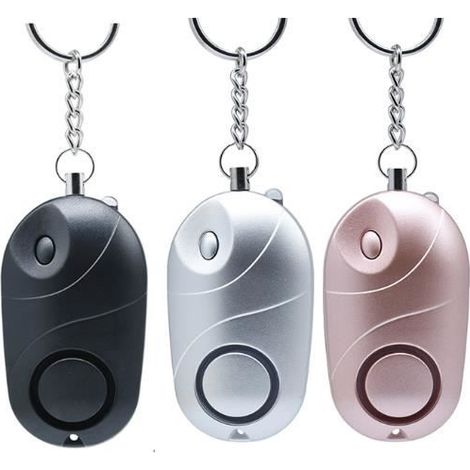 3 Taschenalarme, 140 Dezibel Notfall-Personenalarm mit LED-Leuchten (rechteckig) (1/4)