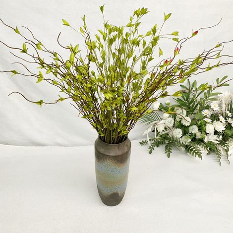 Branches de neige artificielles, tiges de plantes vertes très réalistes pour la décoration de salles de mariage (1/3)