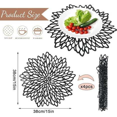 Tapis d'évier 31,4 x 26,1 cm, noir, antidérapant, en silicone, découpable, protection et égouttoir. (1/5)